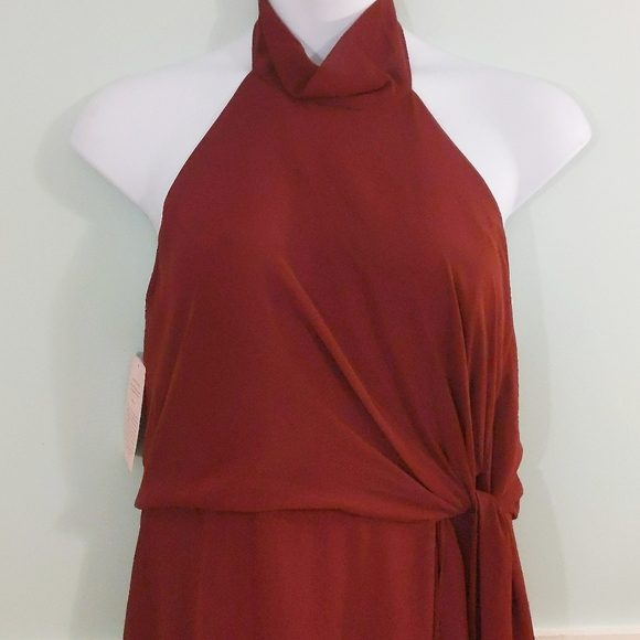 Jenny Yoo Elliyah Maroon Burgundy Halter Dress - Picture 7 of 14